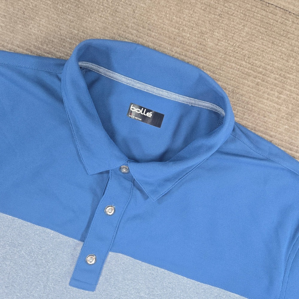Bolle Mens XXL Blue Colorblock Performance Golf Polo Shirt